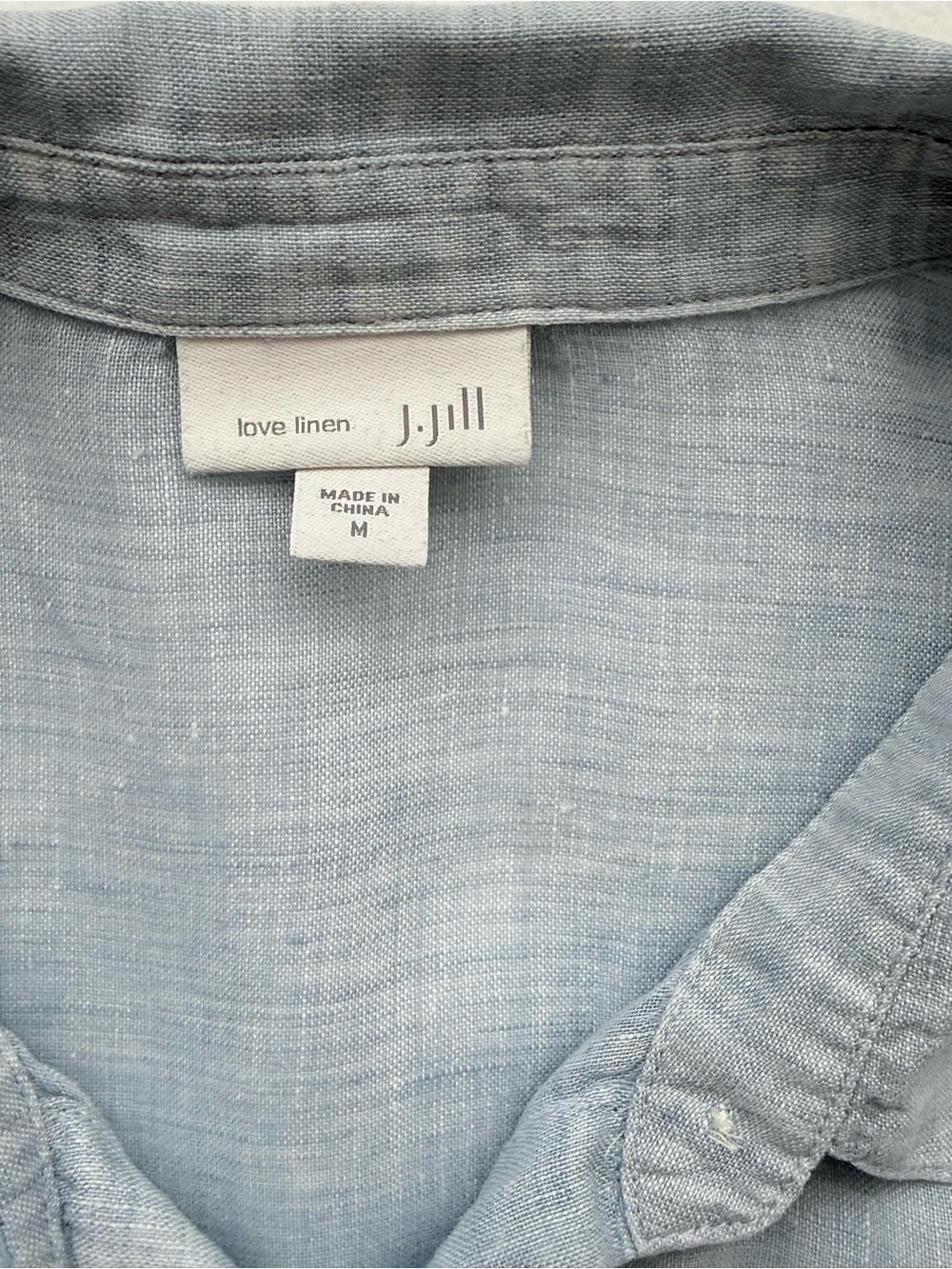 J. Jill Pale Blue Linen Shirt - Picture 3 of 6